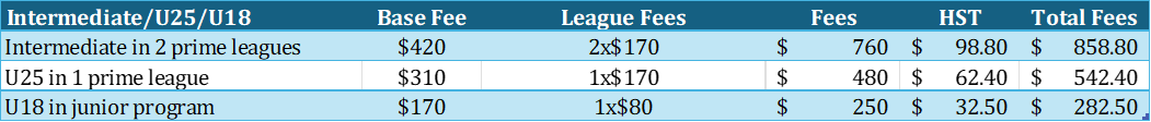 2025 26 Inter U18 fee example